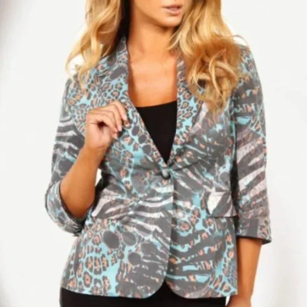 ANGEL APPAREL | Single Button Blazer3/4 Sleeve Jacket -M  -23.5” Long -40 Chest